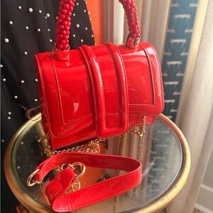 Elegant Red Patent Leather Mini Bag